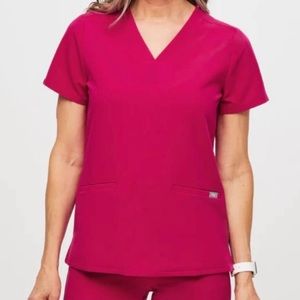 FIGS. women's Ultra Rose Casma™ - Three-Pocket. Scrub Top - S / UltraRose.